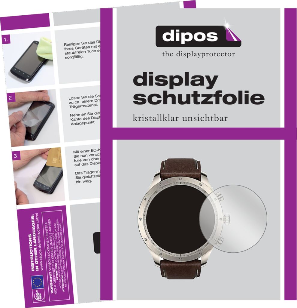 2x Schutzfolie für Zepp Z Smartwatch klar Displayschutzfolie Folie Display Schutz dipos