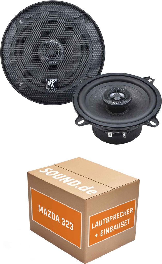 Lautsprecher Boxen Einbaupaket vorne Hifonics Titan TRX52 passend für Mazda 323 Typ BG | 2x Tief-Mitteltöner mit integriertem Hochtöner 150W MAX