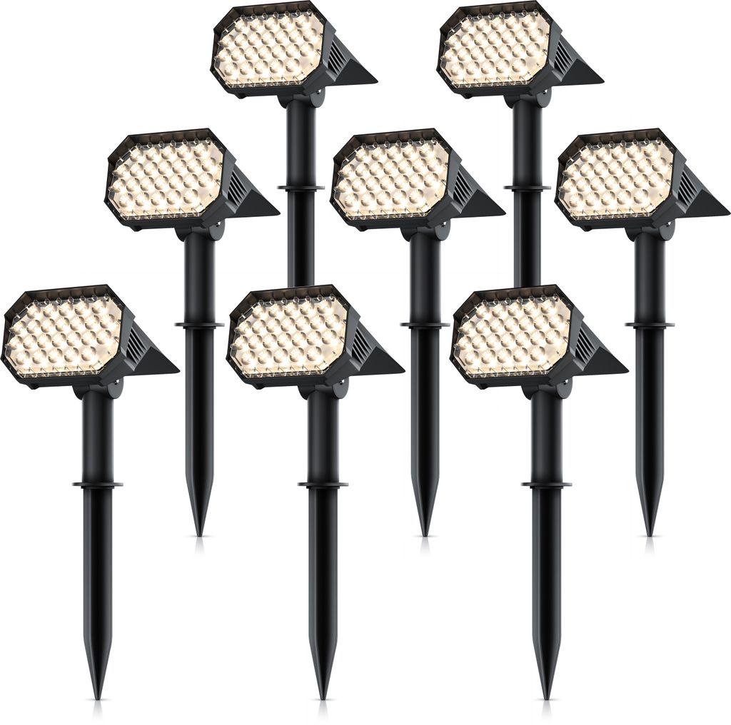8x Brandson Gartenstrahler mit Erdspieß, Solarpanel, Produktbild 