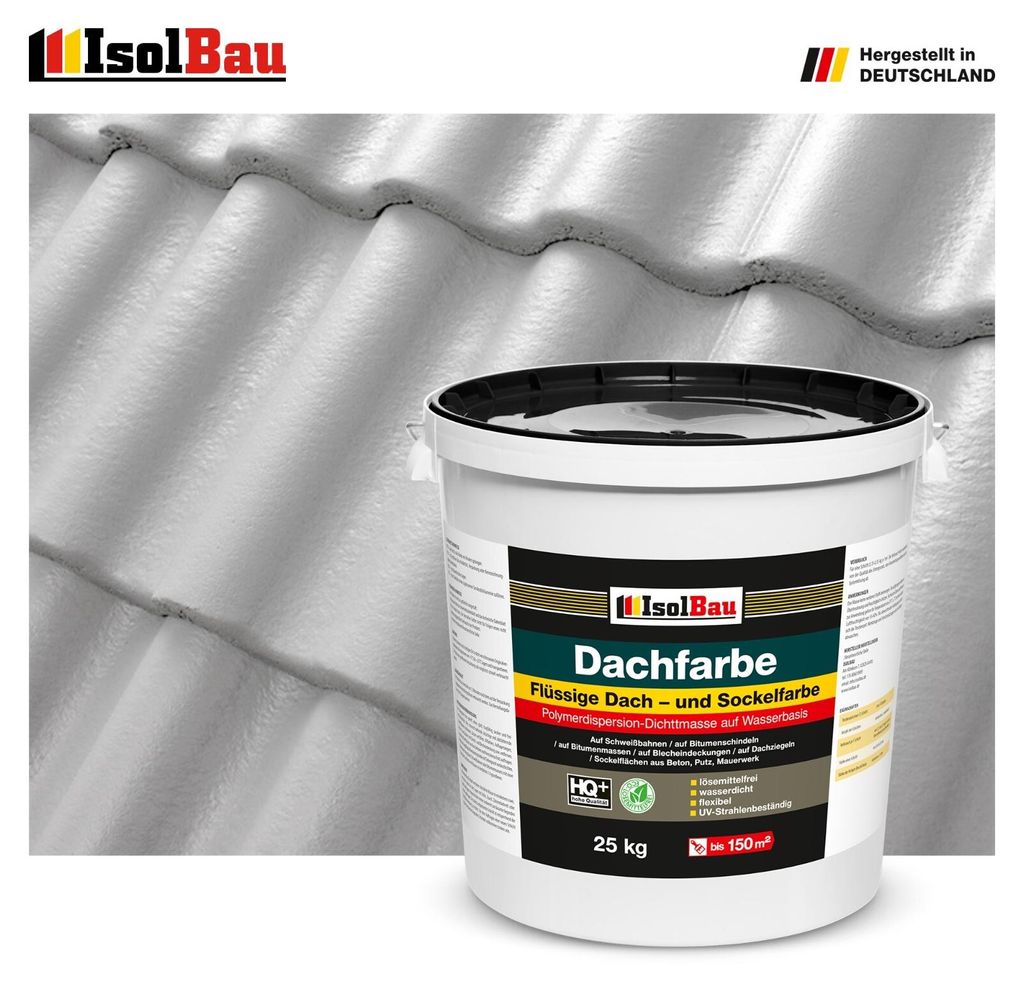 Isolbau Dachfarbe Steingrau 25 kg Sockelfarbe Fassadenfarbe Dachbeschichtung RAL Farbe