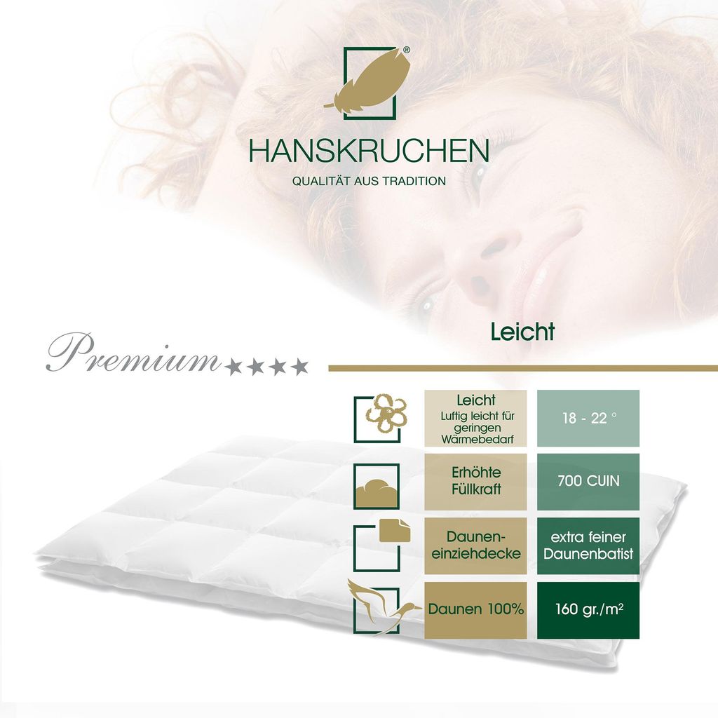 HANSKRUCHEN piumino in piuma 155x220 cm leggero 100% Immagine del prodotto 