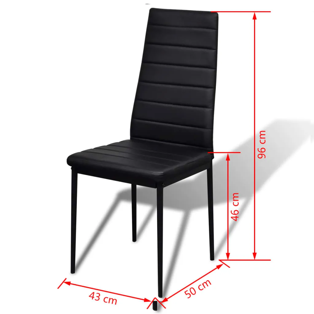 Ensemble Table et 4 Chaises de Salle à Manger Noires Design Compact - 6