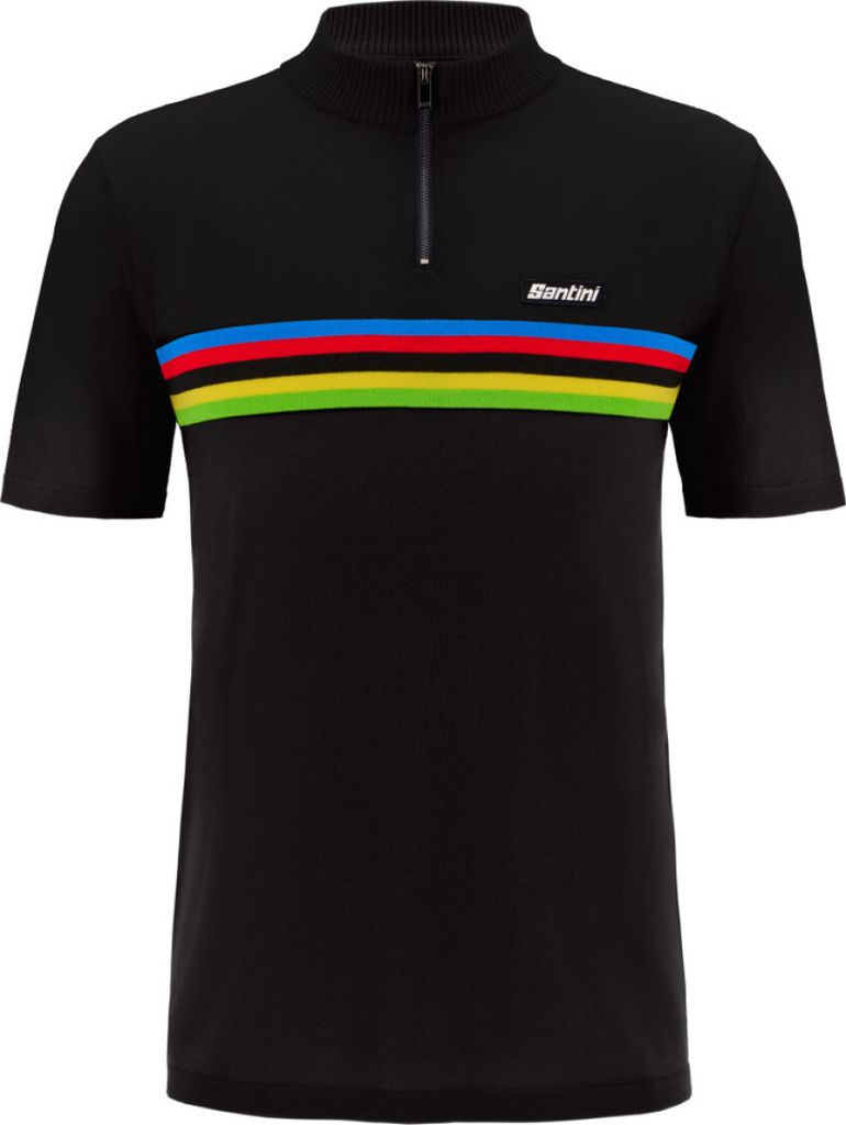 Santini Uci World Champion Kurzarm-poloshirt Schwarz L Mann Schwarz L