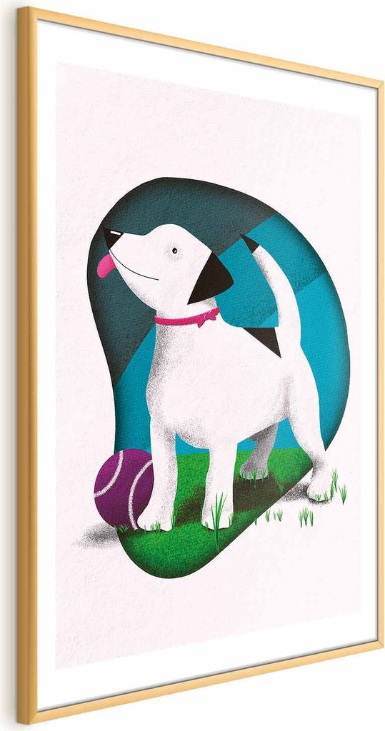 Posterpapier Poster - Dog and Ball 29.7x42 cm Für Kinder Produktbild 