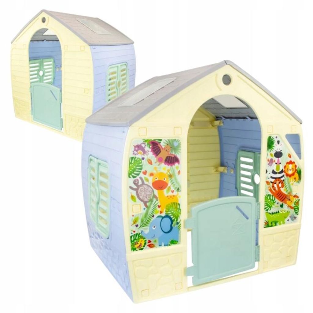 Mochtoys | Dom zabaw Happy House, pastelowe kolory, odporny Zdjęcie produktu 