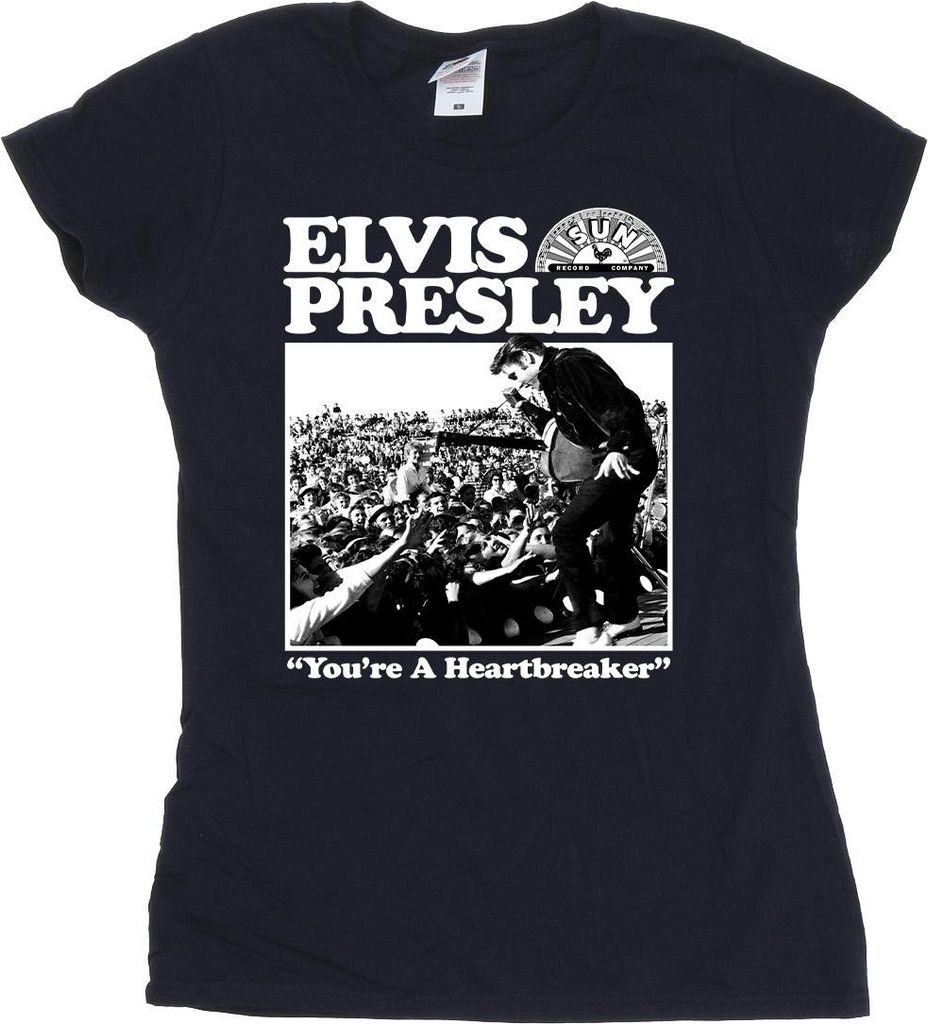 Elvis - "A Heartbreaker" T-Shirt für Damen BI37846 (L) (Marineblau)