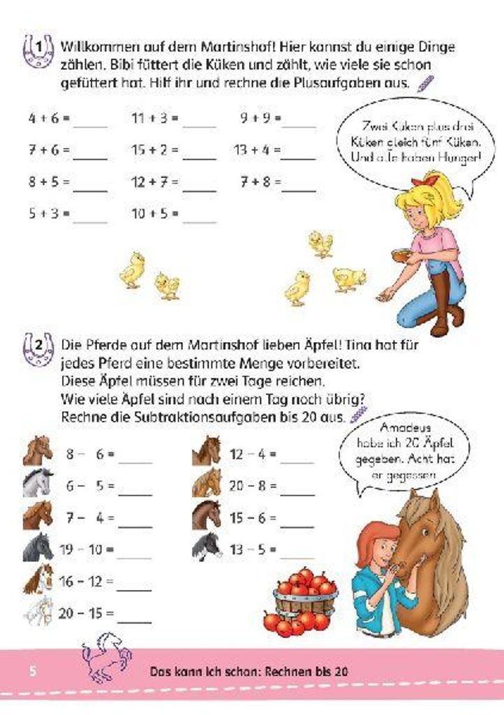 Bibi & Tina: Mein Lernrätsel-Block Mathematik für die 2. Produktbild 
