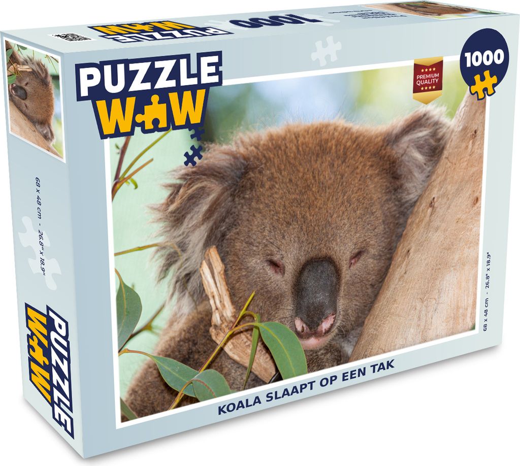 MuchoWow Puzzle 1000 Teile Koala - Blätter - Grau - Erwachsene - Rätsel