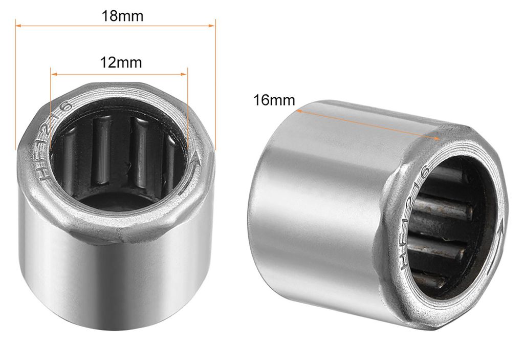 2 Stš¹ck Nadellager Einweglager HF1216 12 mm Bohrung 18 mm Au?endurchm. 16 mm Breite