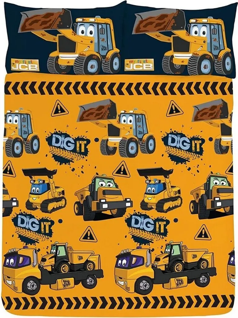 Parure Lit JCB Dig It AG795 Lit Double : Linge de Lit Durable et Doux