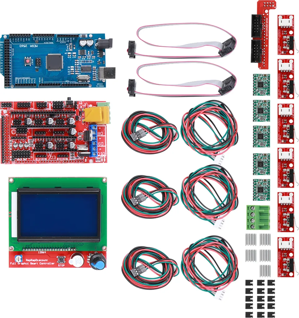 Kit Imprimante 3D RAMPS 1.4 avec Écran LCD 12864 et 5 Drivers A4988