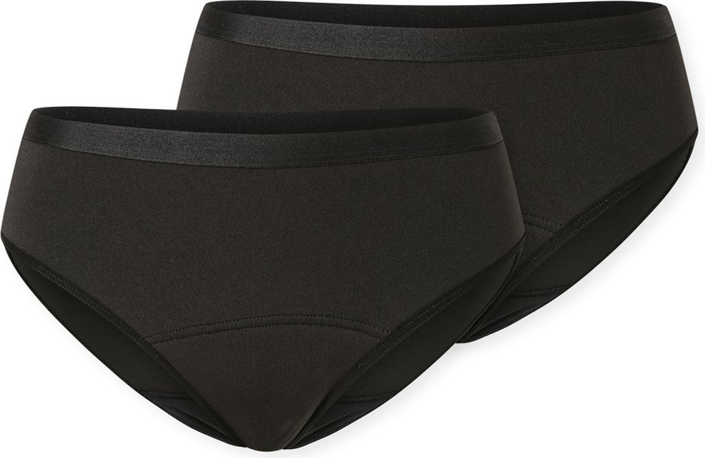 Schiesser Damen 2 er Pack Periodenslip Gr. 50/52 schwarz