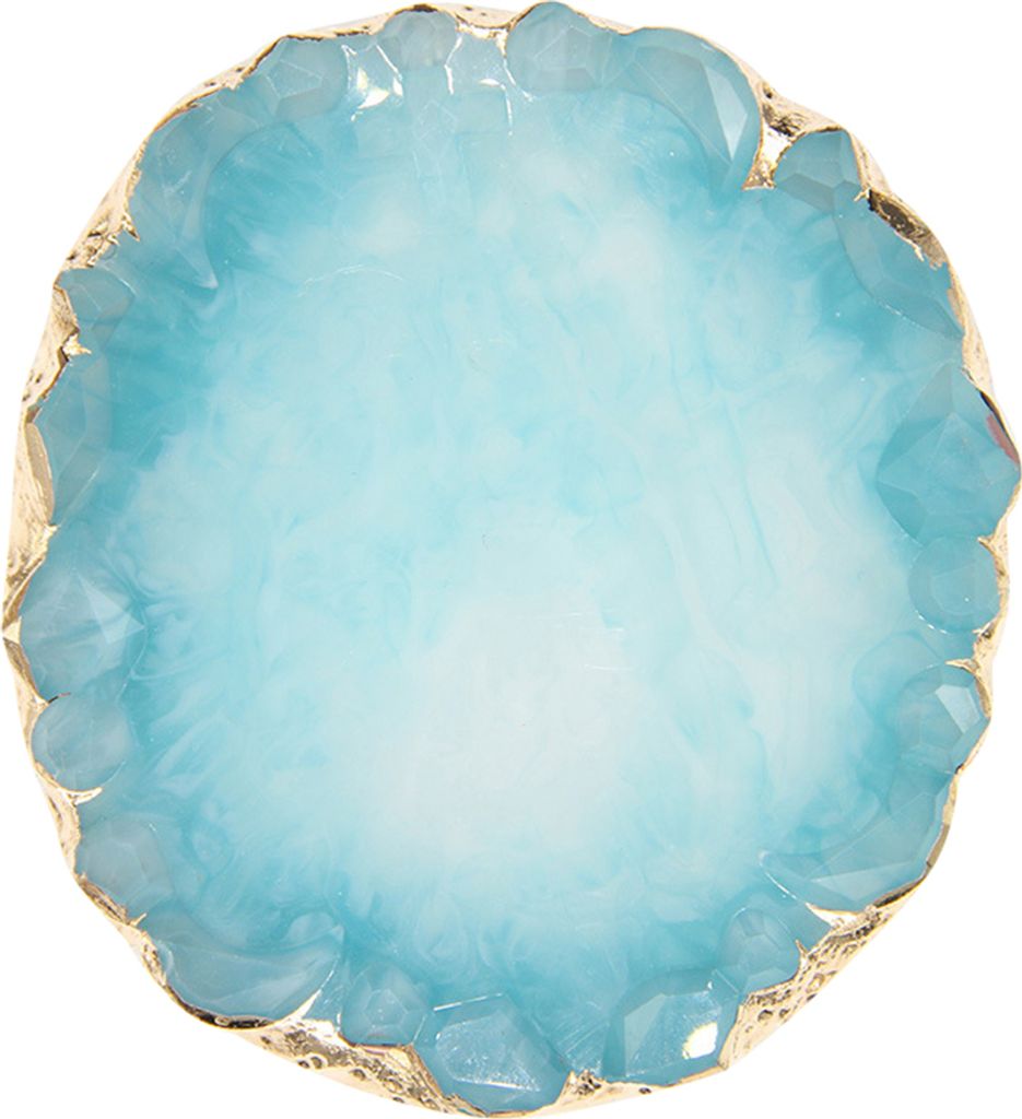 Harz Nail Art Farbpalette Acryl Ring Schmuck Halter Schale DIY Maniküre Werkzeug-Blau