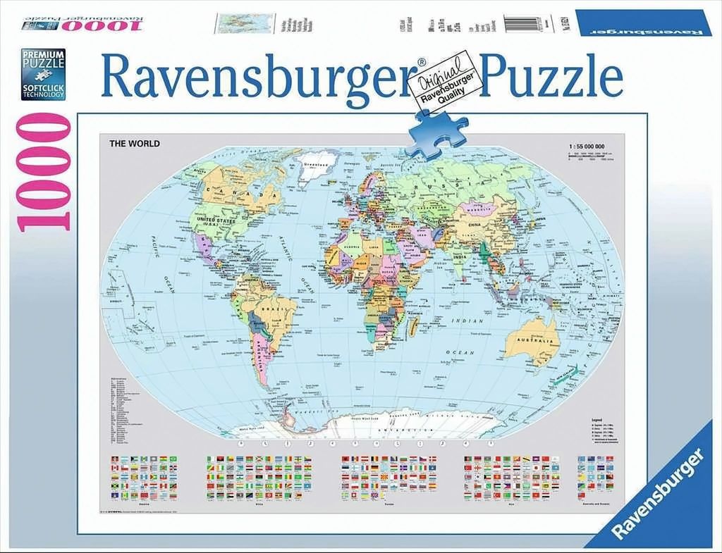 Ravensburger 15652 Ravensburger Puzzle della mappa politica Immagine del prodotto 