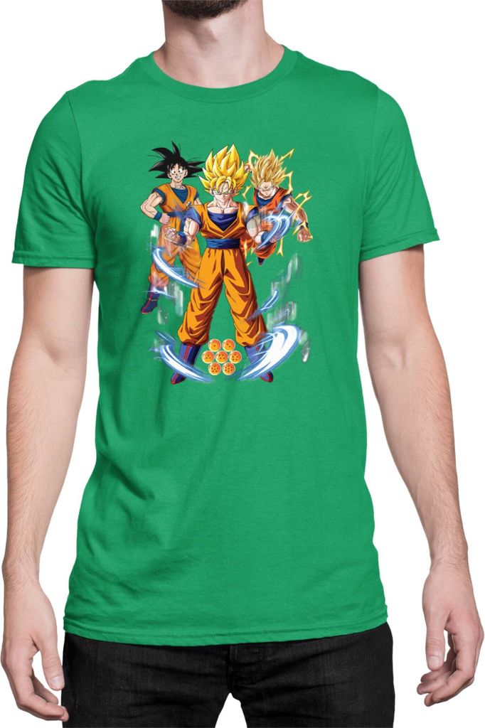 Herren T-Shirt Dragon Anime Manga Ball Z Goku 01, Man 3XL / Grün