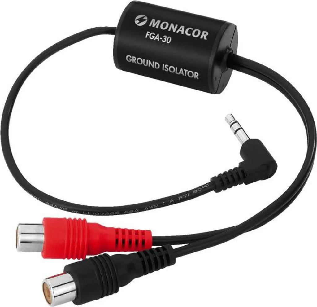 Adaptateur anti-ronflement audio MONACOR FGA-30 pour PC et mixage