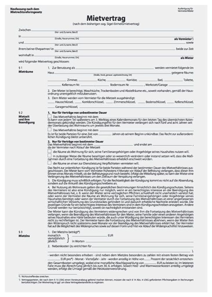 sigel Vordruck "Mietvertrag", A4, 4-seitig - für den Markt: Immagine del prodotto 