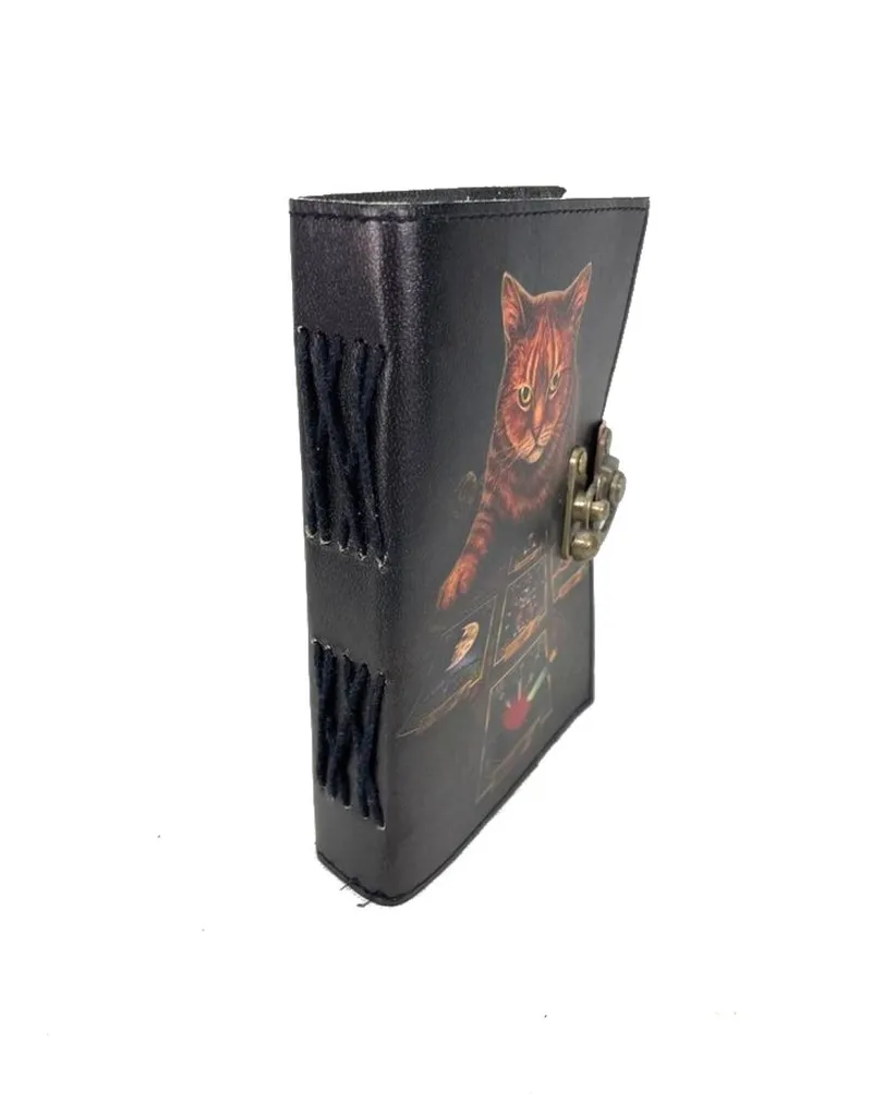 Diario Tarocchi Gatto in Pelle Vintage - Grimoire Magico Stampa UV - 6