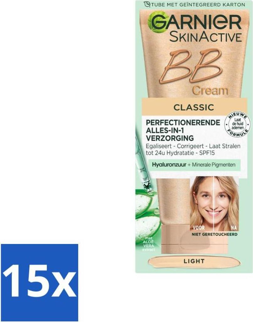 Garnier SkinActive BB Cream Classic Light 5-in-1 Pflege 50 ml - Vorteilspack - 15 Stücke