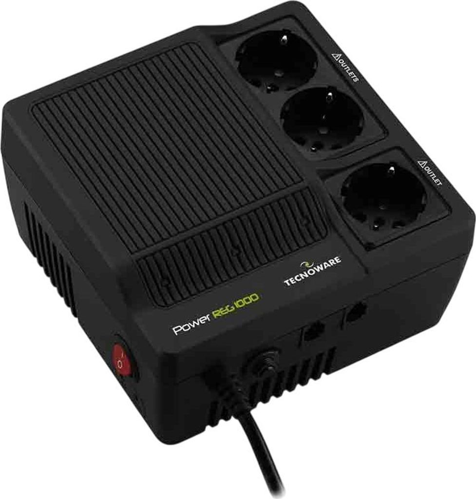 Spannungsstabilisator, TECNOWARE, Spannungsstabilisator 1000VA, einphasig, 3 Schuko-Steckdosen