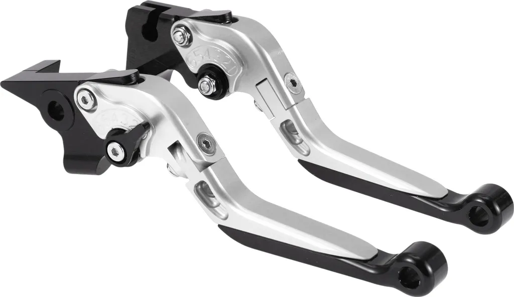 Paire de leviers de moto réglables Yamaha MT-07 2014-2022 Argent et Noir
