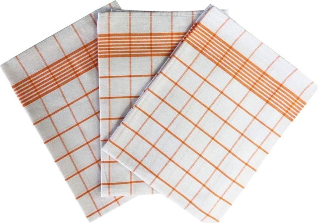 Handtuch Negativ Ägyptische Baumwolle 50x70 cm weiß/orange 3 Stück