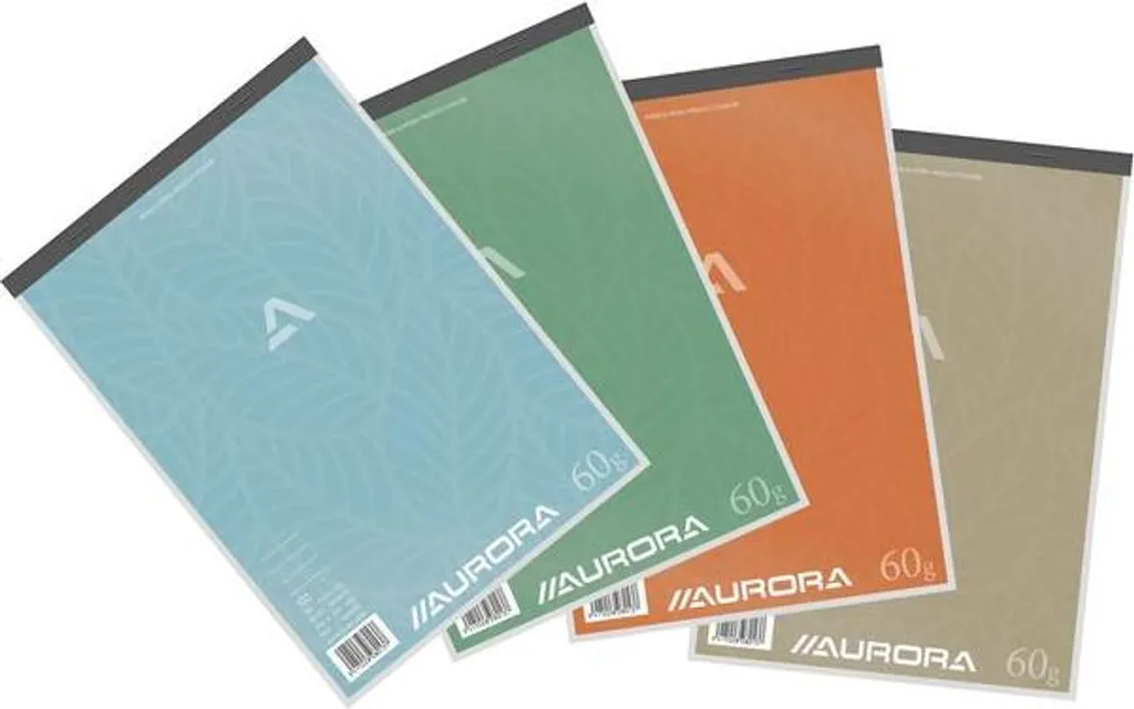 Aurora Bloc-notes A4 ligné 100 feuilles 60g assortis - Lot de 10 pièces