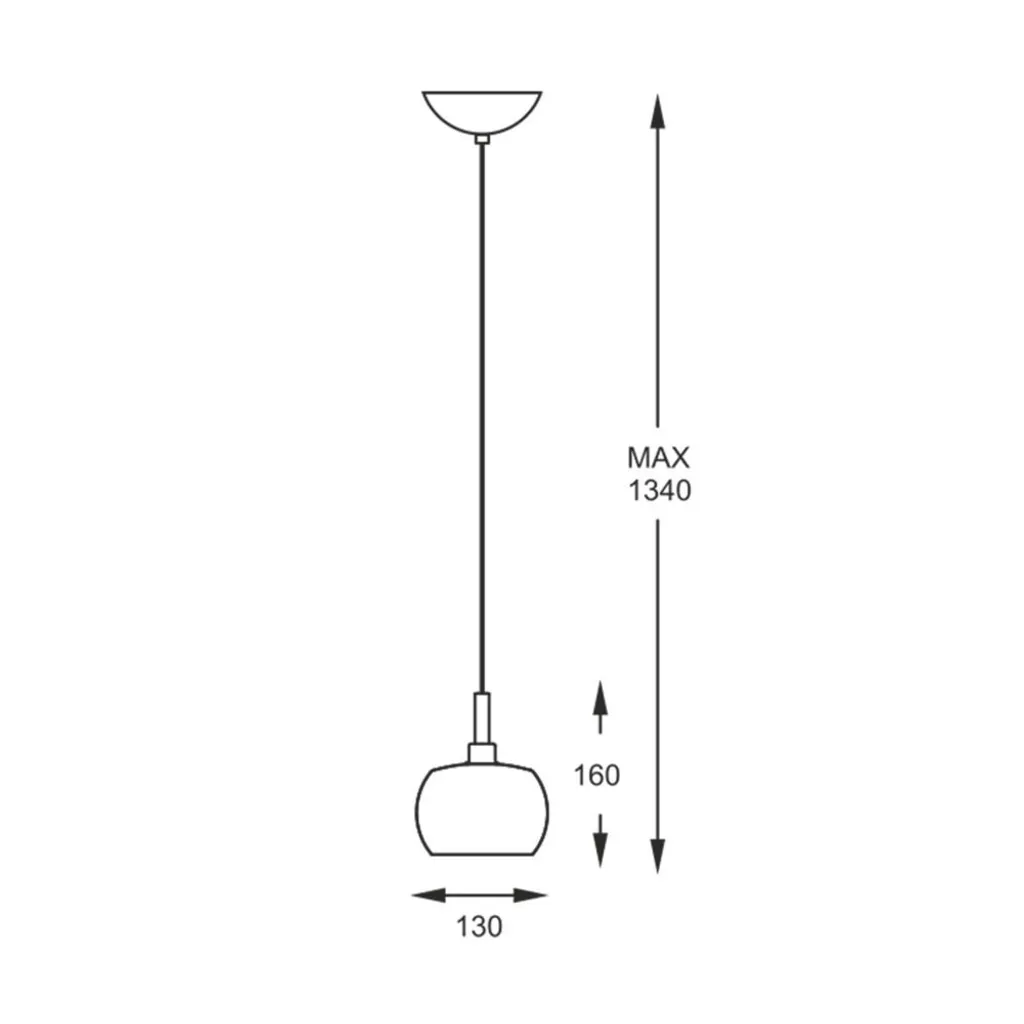 Plafonnier Design CRYSTAL 134 cm de Hauteur - Éclairage à 1 Point