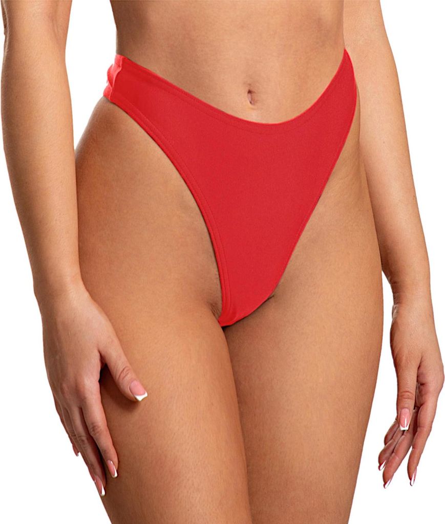 Aquarti Damen Bikinihose Thong Bottom String Tanga, Farbe: Rot, Größe: 38