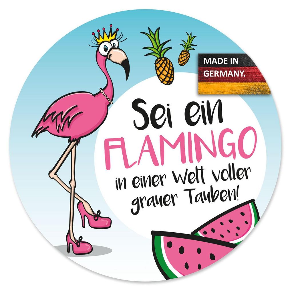 Flamingo Mauspad Tropical I Ø 22 cm rund I Mousepad mit Produktbild 