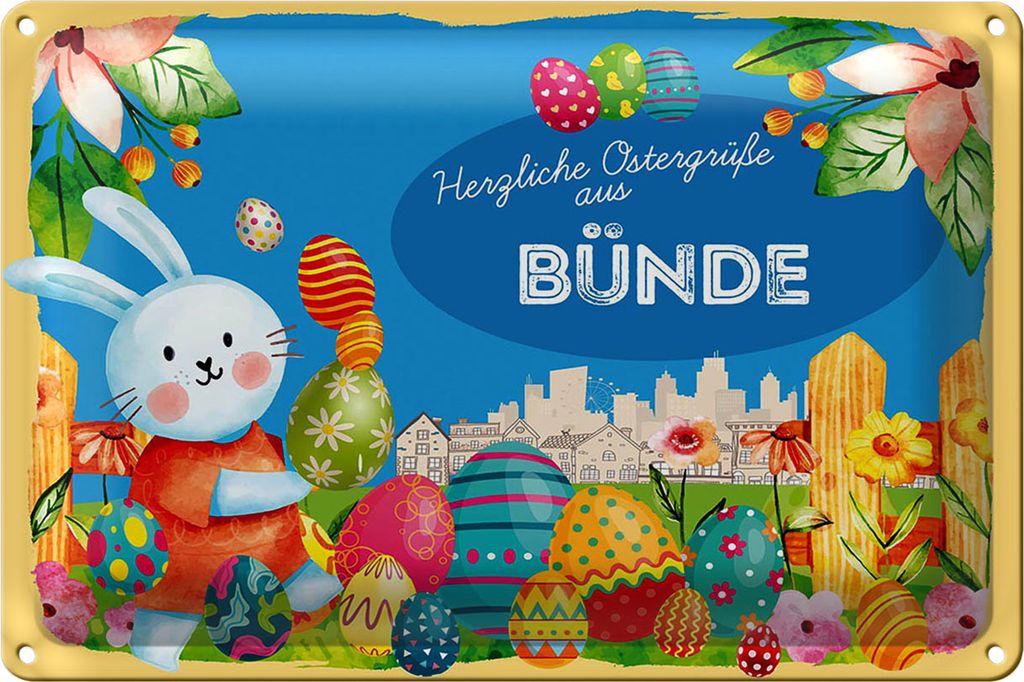 Blechschild Ostern Ostergrüße 30x20cm BÜNDE Fest