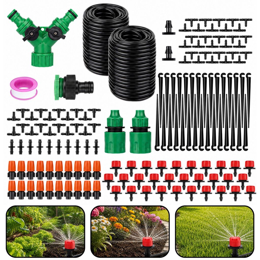 Automatische tuindruppelirrigatiesysteemset 55m+15m Productafbeelding 
