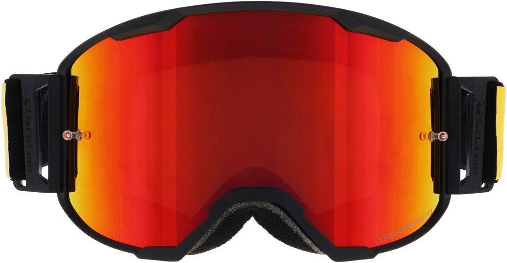 Red Bull SPECT Eyewear Strive Mirrored 004 Motocross Brille (Black/Red,One Size)