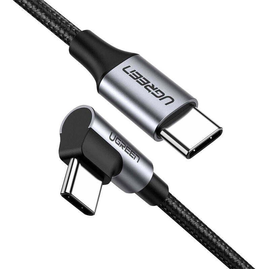 Ugreen Schräges USB-C / USB-C Kabel, 60 W, QC, PD, 0,5 m, Produktbild 