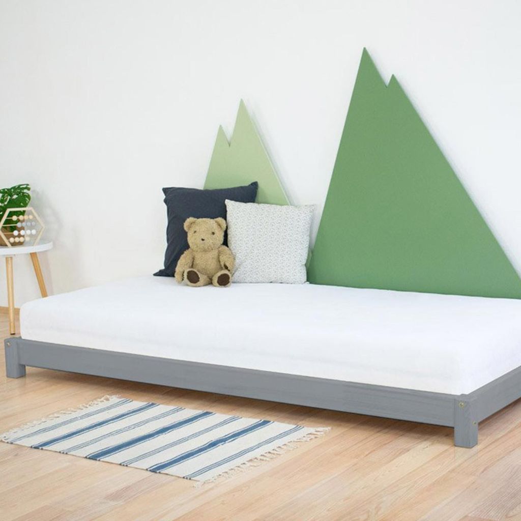 Children's Wooden Single Bed TEENY - Grey - 120 x 190 cm