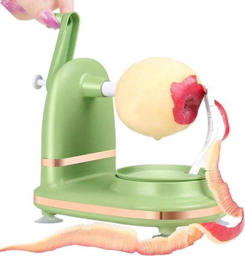 Éplucheur inox et PP avec lame pivotante rotative, coloris vert-beige