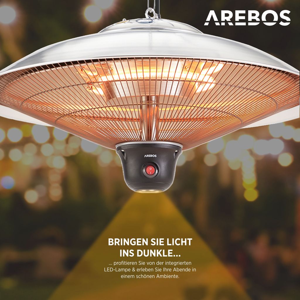 AREBOS promiennik sufitowy 2000 W + pilot, 3 poziomy Zdjęcie produktu 10