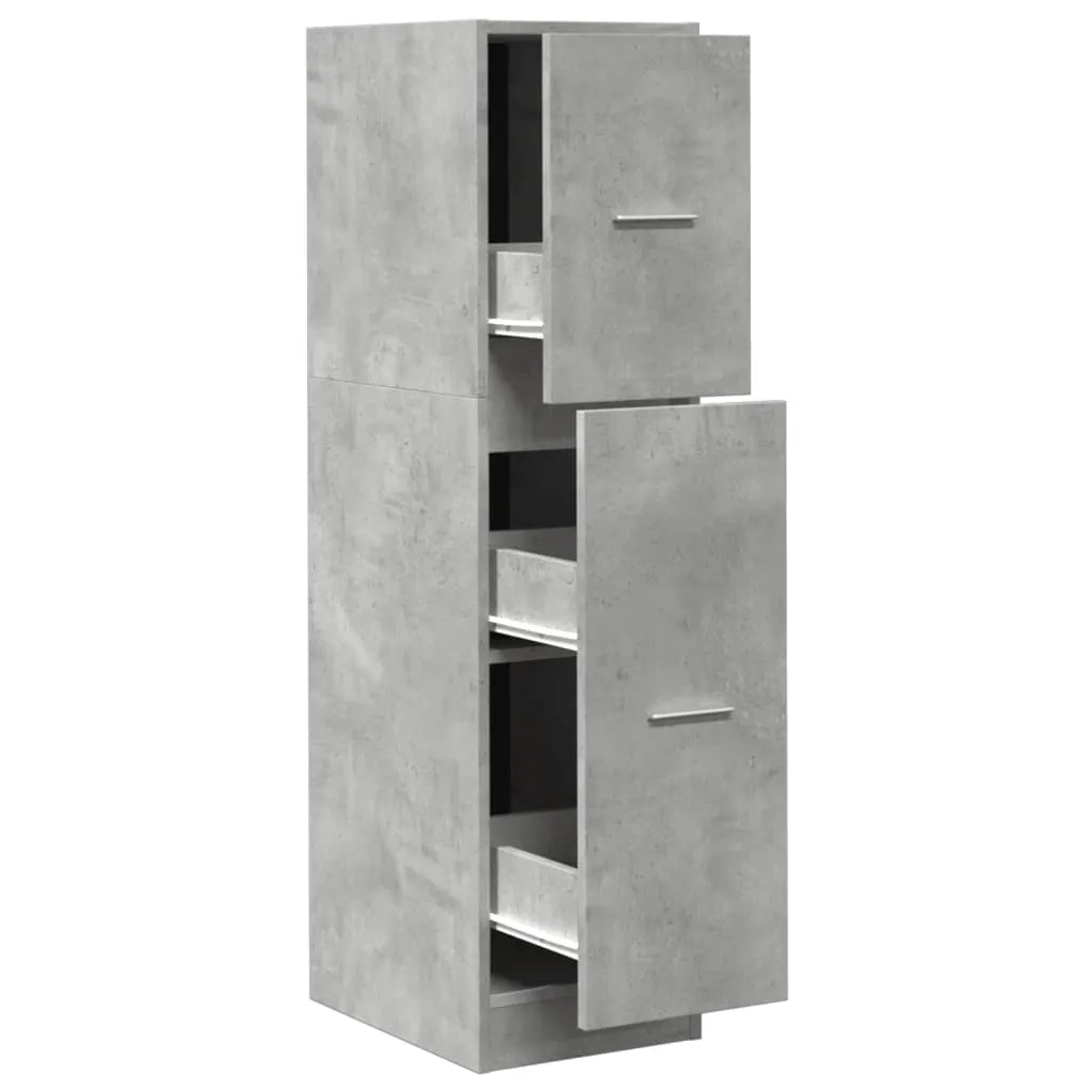 Armadietto Farmacia Salvaspazio Grigio Cemento 30x41x118 cm vidaXL