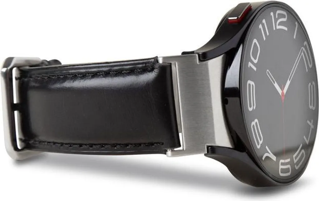 Accessoire Chic pour Samsung Galaxy Watch 6 : Bracelet Cuir et Argent
