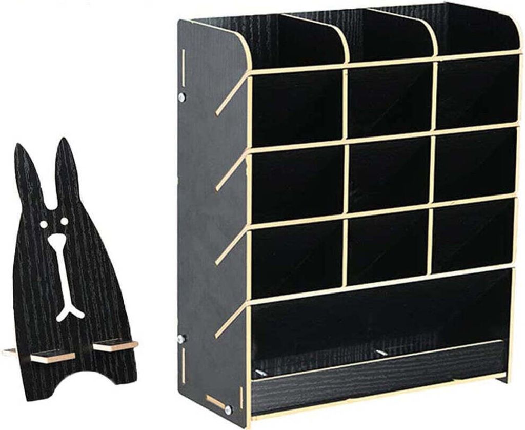 Büro Organizer aus Holz – stilvoller Schreibtisch Organizer – hochwertige Verarbeitung – 21 cm x 9,2 cm x 25,5 cm – ideal für Büro und Z...