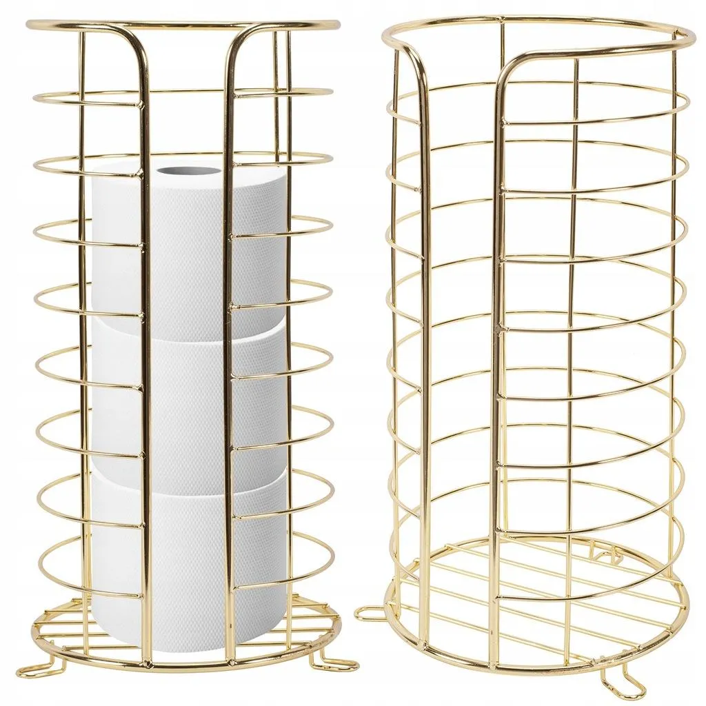 Porte-rouleau WC design en métal doré 37x18cm - Finition luxe inoxydable