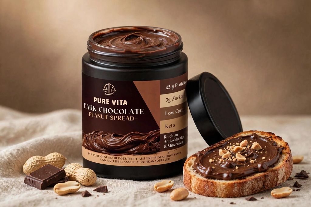 Donkere chocoladepasta met pinda's.  Lage koolhydraten. Productafbeelding 