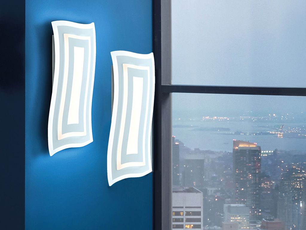 2Stk LED Wandleuchten innen flach dimmbar mit Schalter für indirekte Beleuchtung