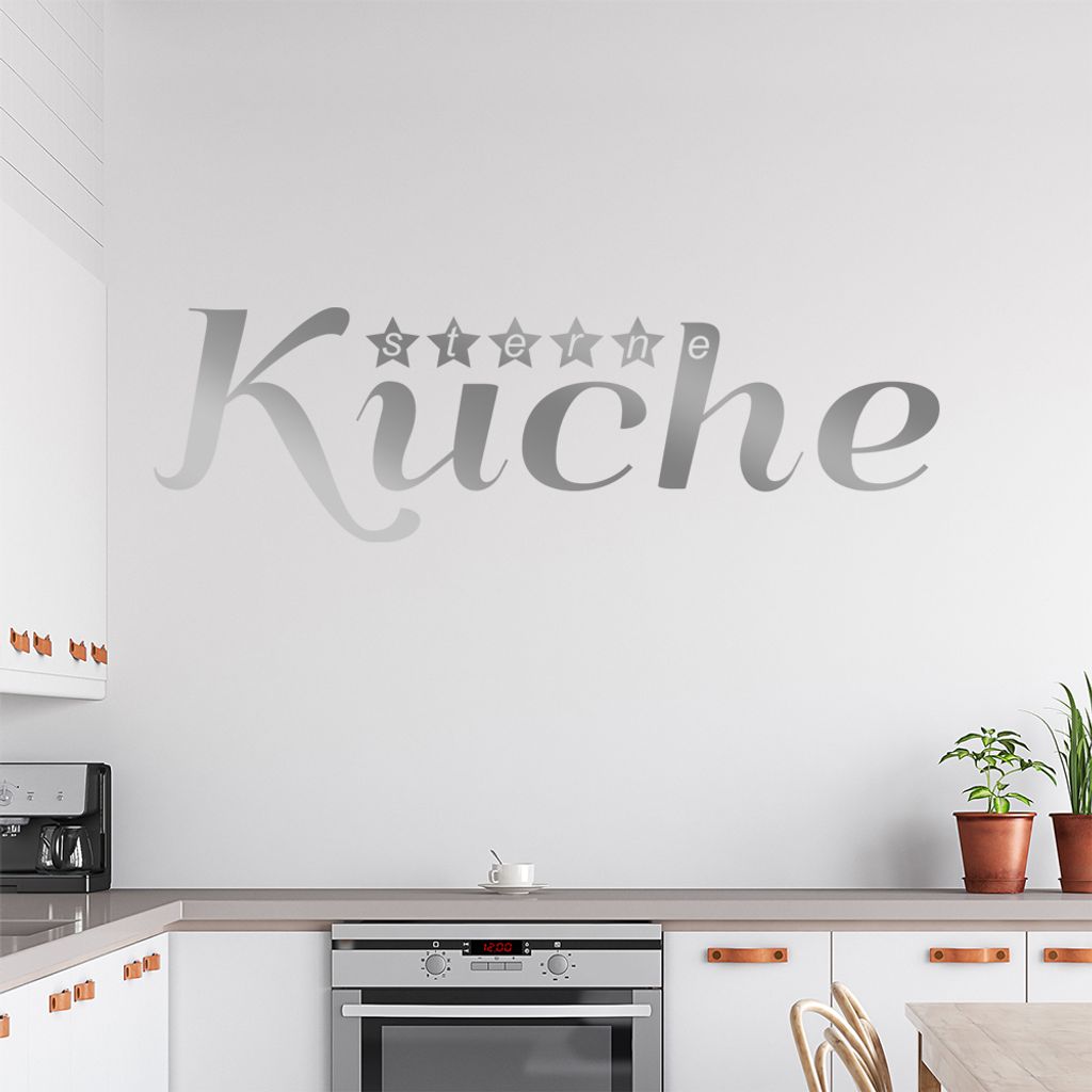 Fünf Sterneküche Wandtattoo in 6 Größen - Wandaufkleber Wall Sticker - Dekoration, Küche, Wohnzimmer, Schlafzimmer, Badezimmer