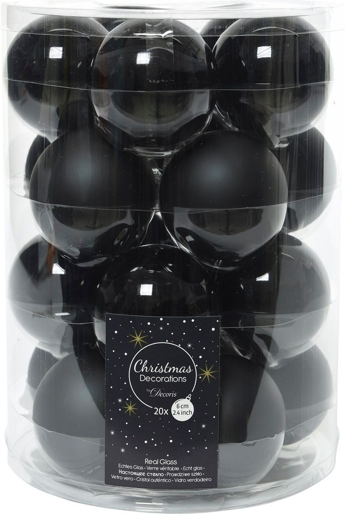 Weihnachtskugeln Glas 6cm x 20 Stück - Schwarz Produktbild 2