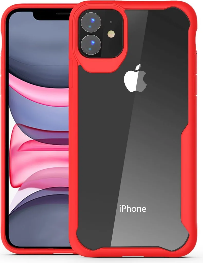 Custodia per Apple iPhone 11 Pro Max XI 2019 6,5 pollici Slim Case Cover Custodia per cellulare all'aperto in TPU antiurto Extra protezione Robusto Rosso