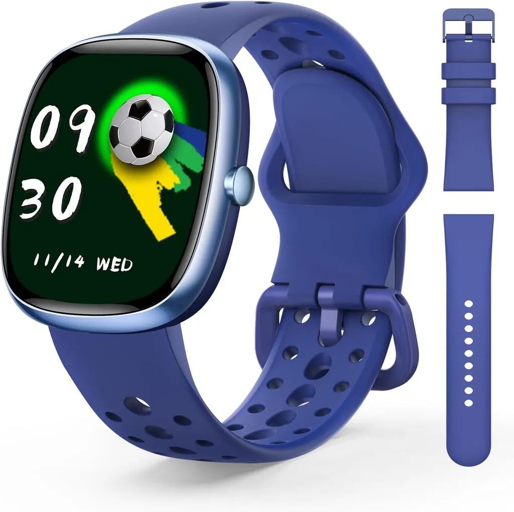 Smartwatch per bambini per ragazzi e ragazze, orologio impermeabile IP68 per attività di fitness per bambini, 20 modalità sportive, pedometro, cardiofrequenzimetro, sveglia,