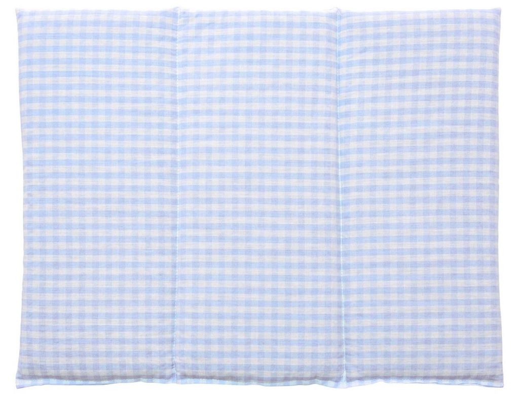 GIRAFFENLAND Bio-Bio Körnerkissen 40x30cm groß - 3-Kammer Kissen - Baumwolle hellblau-weiß + Bio-Weizen-Roggen