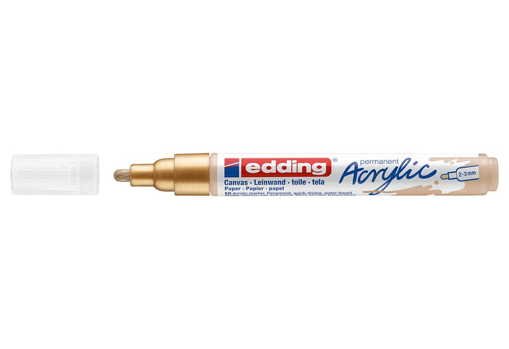 Edding 5100 Acrylmarker Medium, Gold, Gold, Medium, 2 mm, 3 Produktbild 