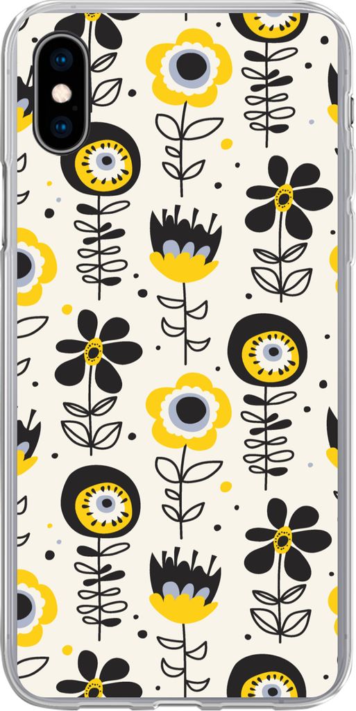 MuchoWow Handyhülle Schutzhülle Hülle für Telefoonhoesje iPhone Xs Mädchen - Blumen - Muster - Mädchen - Kinder - Kinder Silikon Softcase H...
